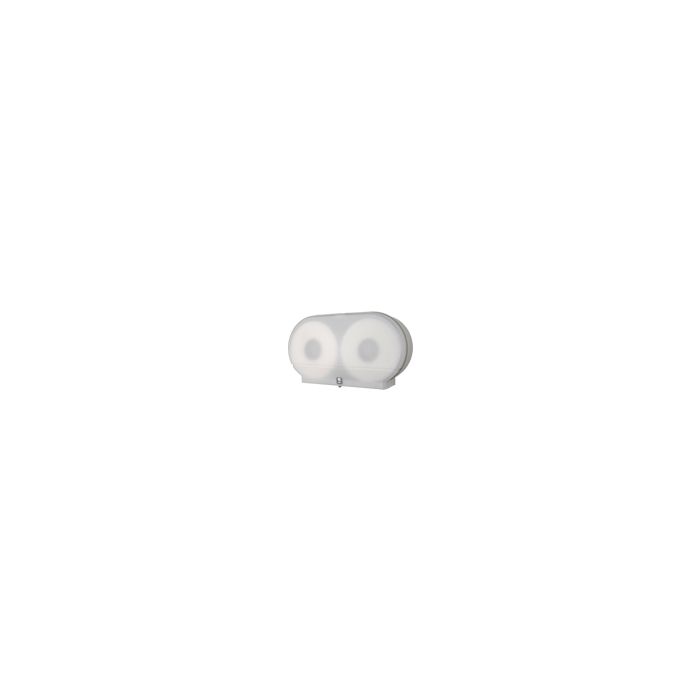 Palmer Fixture RD0027-03 9" Twin Jumbo Tissue Dispenser with 3 3/8" Core Only , 2 lbs- White Translucent in Color
