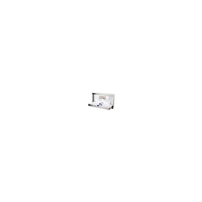 World Dryer DryBaby ABC-300HS Horizontal Baby Changing Station - 21.5" L x 37.5" H x 4" D - Brushed Stainless Steel