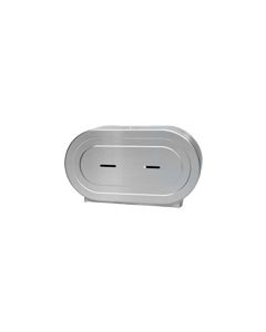 Palmer Fixture RD0327-09F 9" Twin Jumbo Tissue Dispenser with 2 1/4" Stub & 3 3/8" Adaptors , 6 lbs- Brushed Stainless in Color