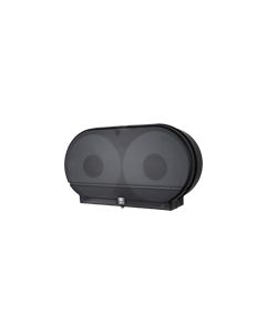 Palmer Fixture RD0027-02F 9" Twin Jumbo Tissue Dispenser with 2 1/4" Stub & 3 3/8" Adaptors - Black Translucent in Color